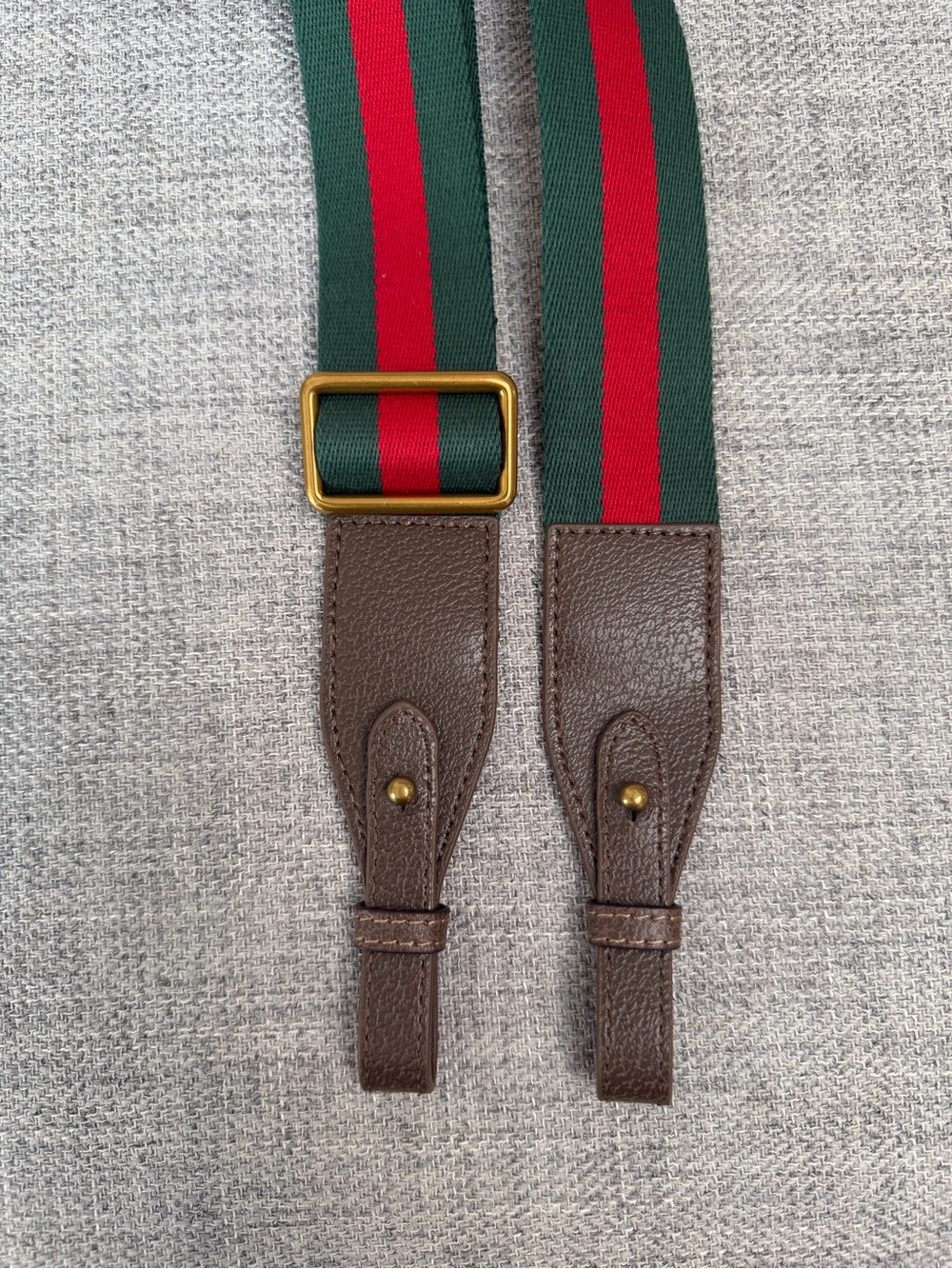 🤎Adjustable Red & Green Woven Replacement Bag Strap | Brown Trim✨ - Picture 6 of 16
